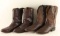 Lot of 2 Pairs Cowboy Boots