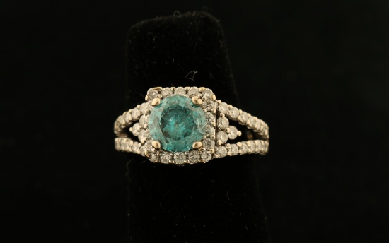 Stunning Ladies Blue Diamond Ring Set
