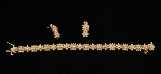 Snowflake Diamond Bracelet & Earrings Set