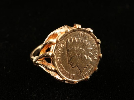 1907 1¢ Gold Ring