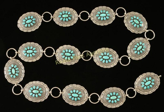 Sterling & Turquoise Concho Belt