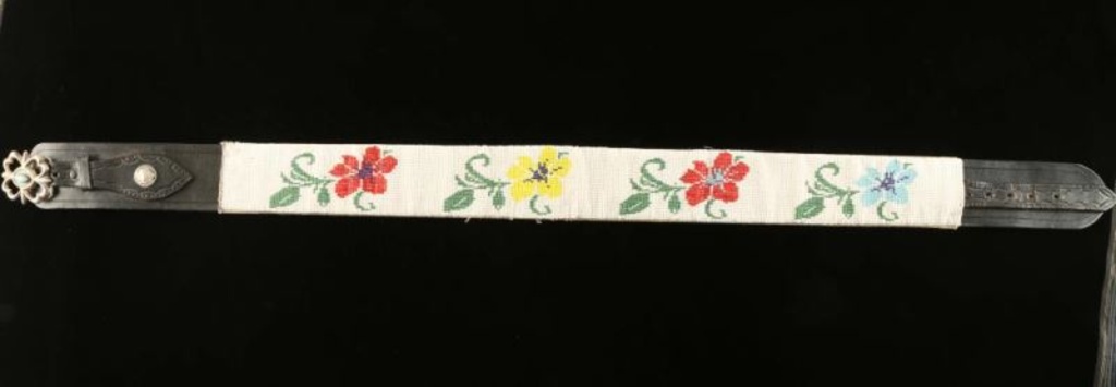 Beaded Leather Indian Belt