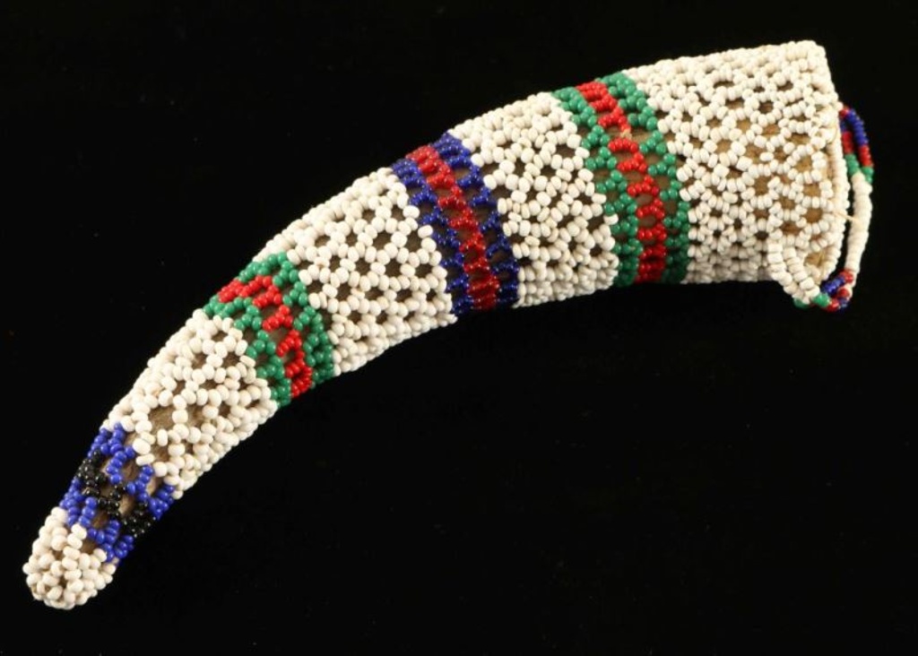 Crow Beaded Horn