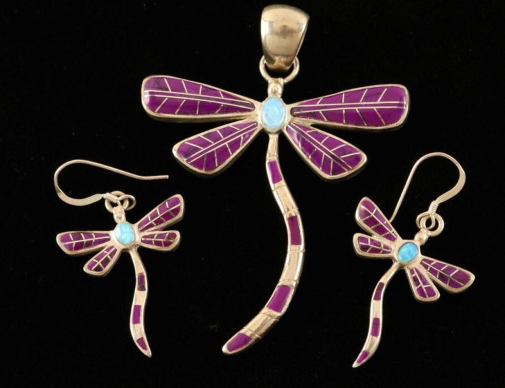 Zuni Pendant and Earrings