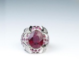 Extraordinary 9.07 Carat Ruby & Diamond Ring