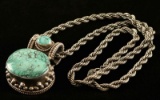 Large Bisbee Turquoise Pendant