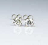 Dazzling Round Cut Diamond Earrings