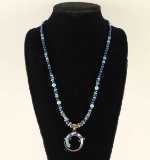 Sterling, Lapis & Turquoise Beaded Necklace