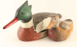 Lot of 2 Carved Duck Decoys