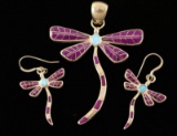 Zuni Pendant and Earrings