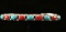 Turquoise & Coral Silver Ladies Bracelet