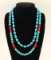 Lot of 2 Turquoise Magnesite & Silver Necklaces