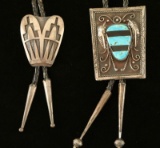 Lot of 2 Navajo Sterling Silver Bolo Ties