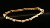 Striking Gold & CZ Link Bracelet