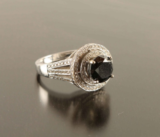Ladies Black Diamond Ring Set