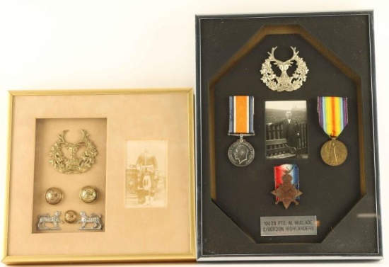 Lot of 2 Scottish Framed Medals with Photos