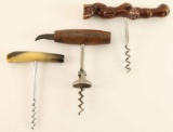 Lot of 3 Antique Corkscrews