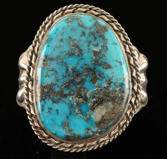 Old Pawn Sterling Silver & Turquoise Ladies Cuff