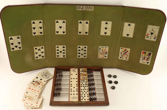 Antique Faro Board, Game Keeper & more