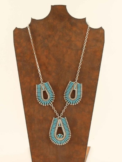 Zuni Needlepoint Turquoise Necklace