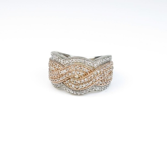 Stylish Braided Design Diamond Ring
