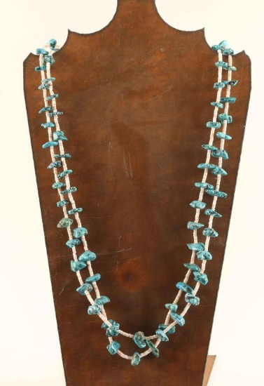 Turquoise Nugget & Heishi Necklace