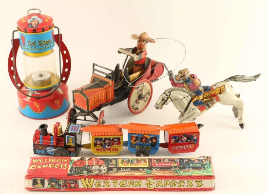 Lot of 4 Western Themed Tin Toys