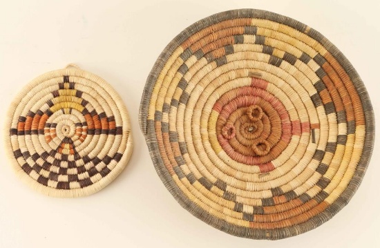 Lot of 2 Hopi Basketry Trays