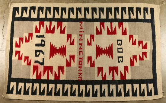 Navajo Rug with Lettering