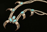 Outstanding Navajo Silver & Turquoise Bear Claw
