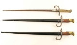 Lot of 3 Bayonets