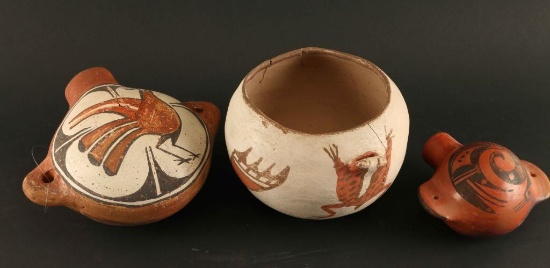 Lot of 3 Native American Pottery Items