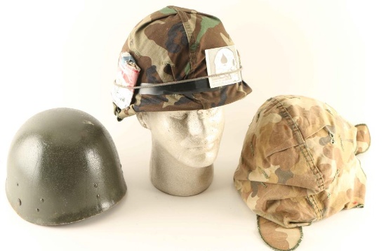 Lot of 3 Military Helmets