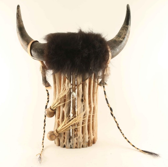 Buffalo Headdress on Saguaro Wood