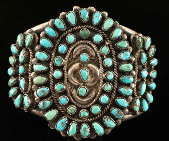 Old Pawn Turquoise Cluster Bracelet