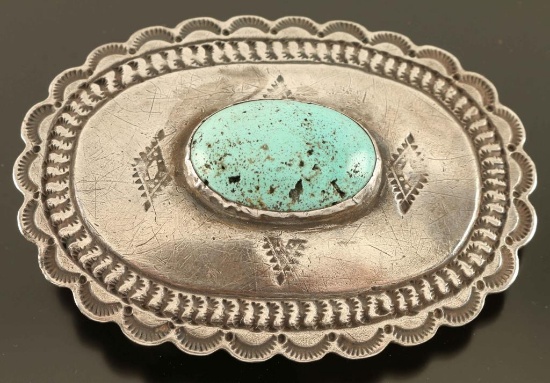 Navajo Turquoise & Sterling Buckle