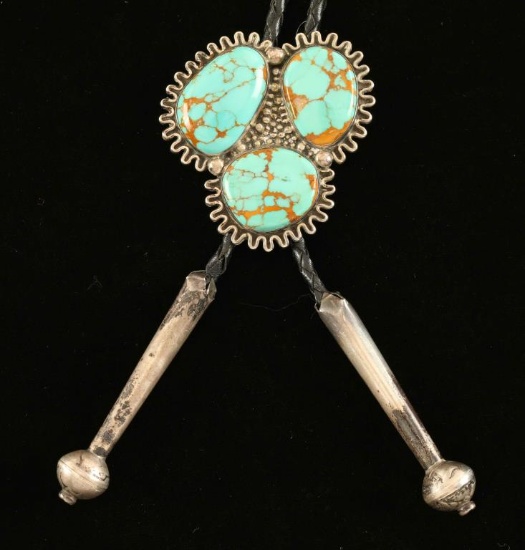 Magnificent Ronnie Hurley Signed Turquoise Bolo
