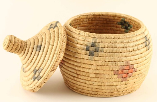 Eskimo Hand Woven Lidded Basket