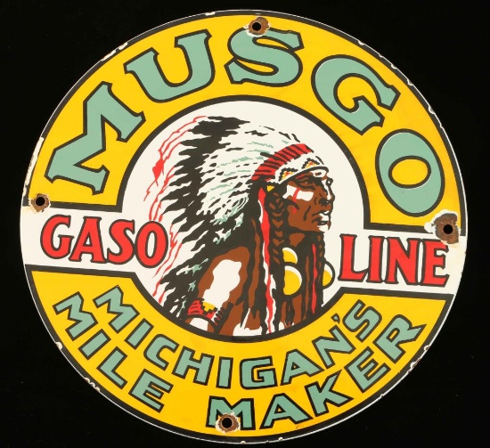 Vintage Musgo Gasoline Michigan Mile