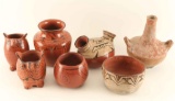 Lot of 7 Maricopa Redware Pots