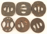 Collection of 6 Tsuba Guards