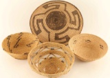 Lot of 4 Pima Baskets