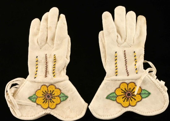 Pair of Rosebud Sioux Beaded Gauntlets