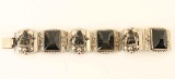 Mexican Sterling Silver & Onyx Bracelet