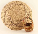 Papago Basket and Handled Basket