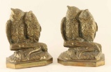 Pair of brass Owl Bookends