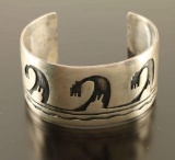 Hopi Sterling Silver Overlay Cuff