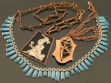 Lot of 3 Mexican Copper Necklaces