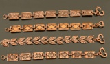 Lot of 4 Copper Link Bracelets