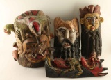 Lot of 4 Wood Carved Masks